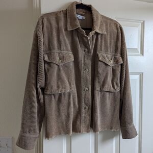 Slouchy Cropped Corduroy Jacket